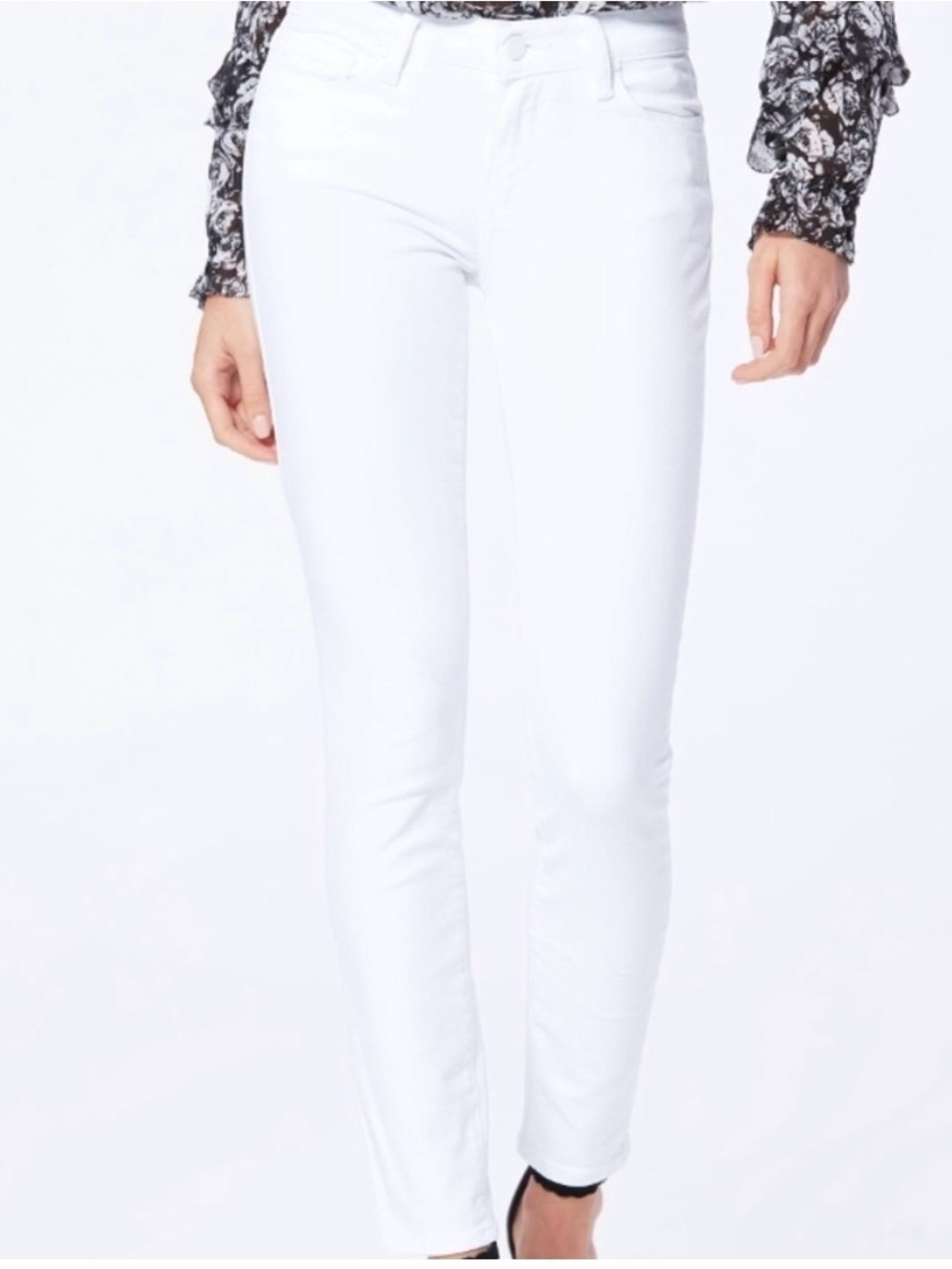 PAIGE Vertugo Crop skinny White Jeans